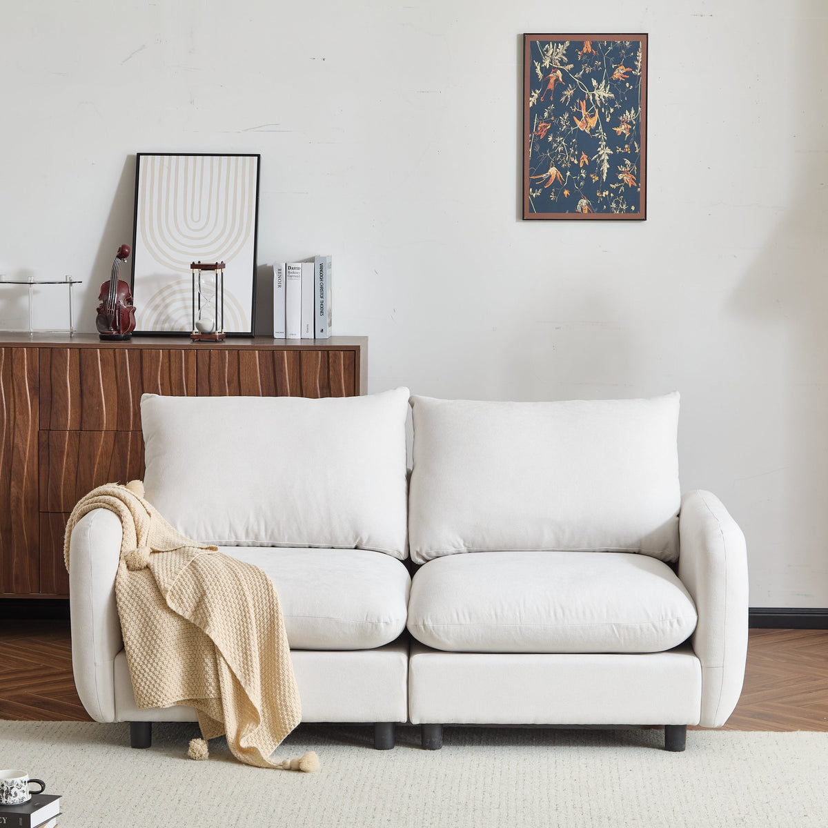 69 in. 2-Seats Modular Sectional Sofa Corner Chair