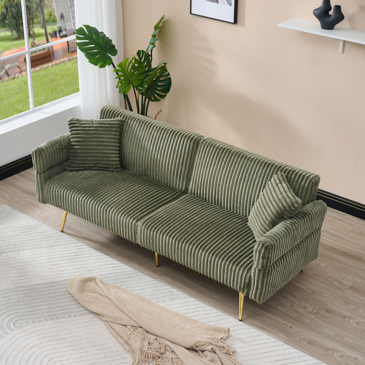 79 Inch Corduroy Sofa Bed