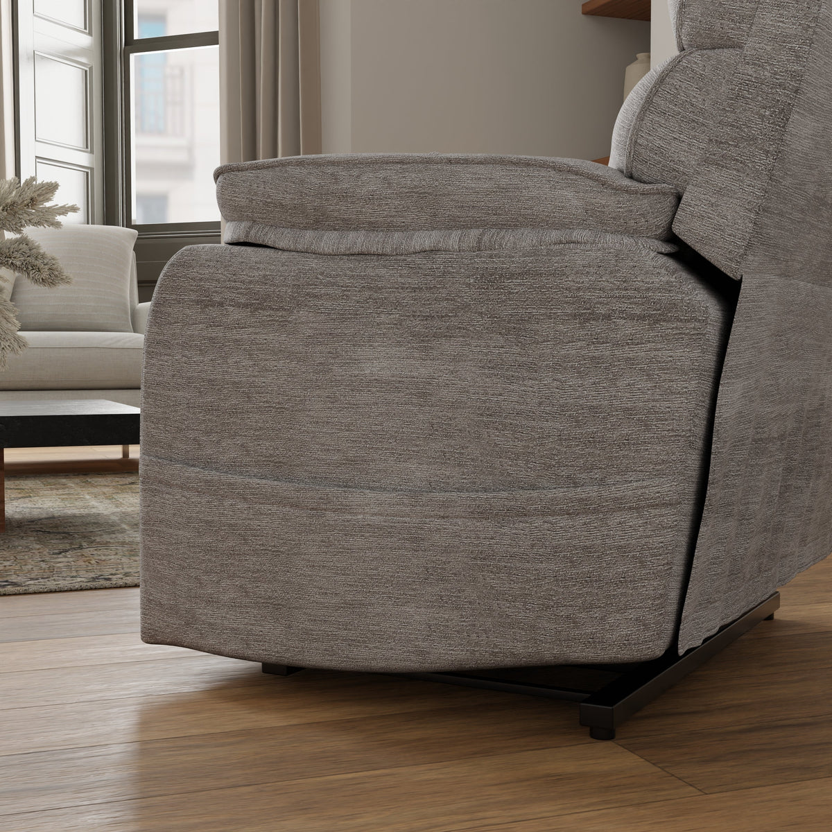 Plush Fabric Power Lift Chair In Lucie Dove