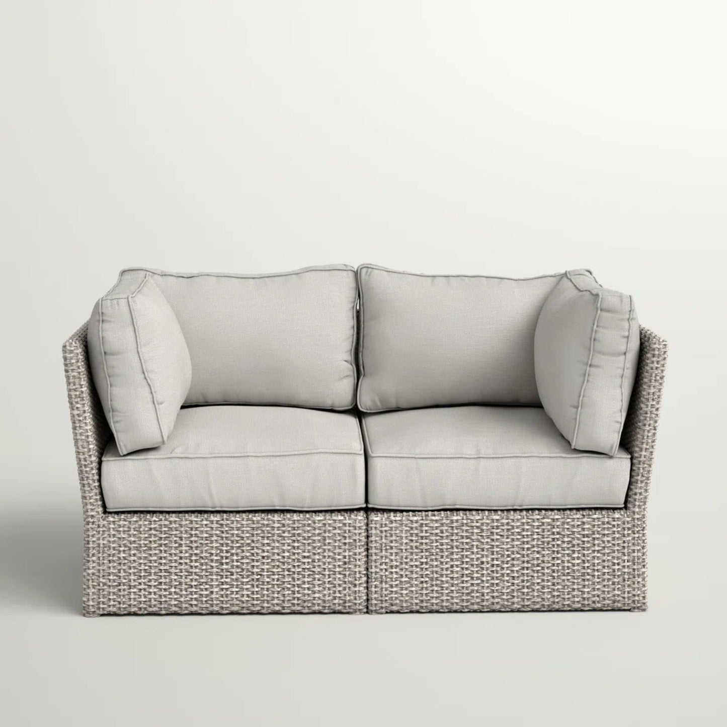 Outdoor Wicker Loveseat with Cushions