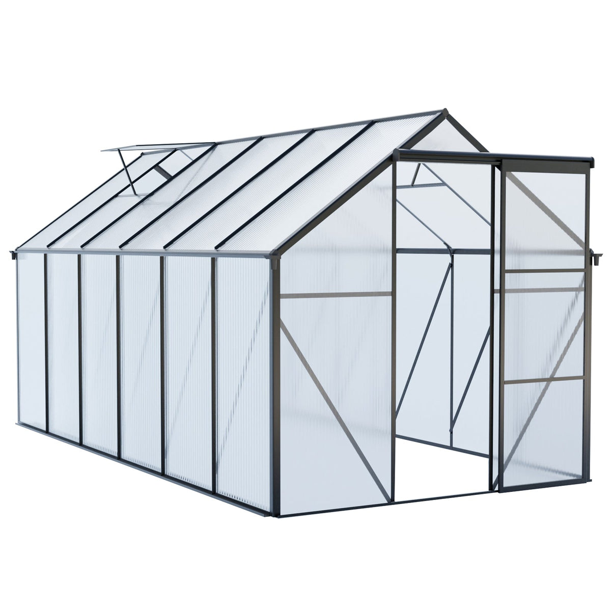 6x12 FT Polycarbonate Greenhouse with Raised Base