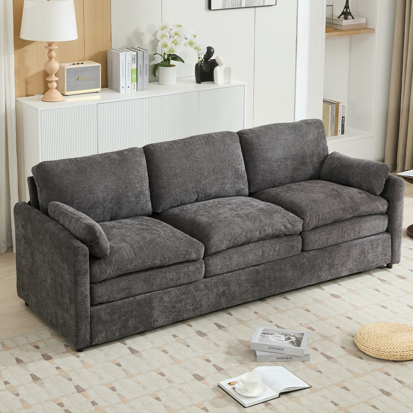 Cozy Upholstered Oversized 3-Seater Cloud Sofa
