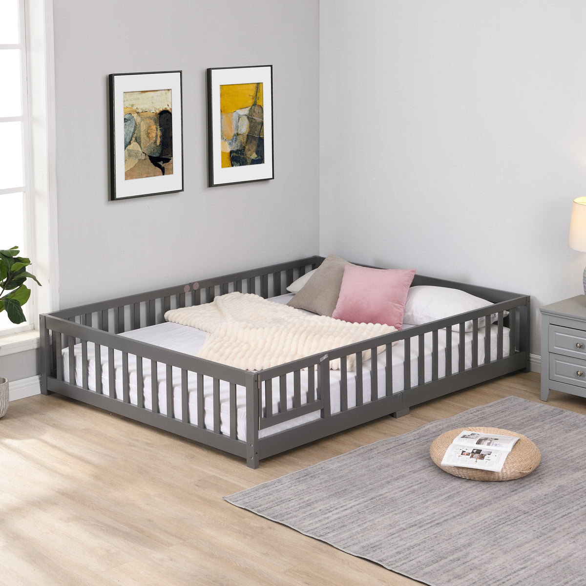 Twin Size Floor Bed with Door