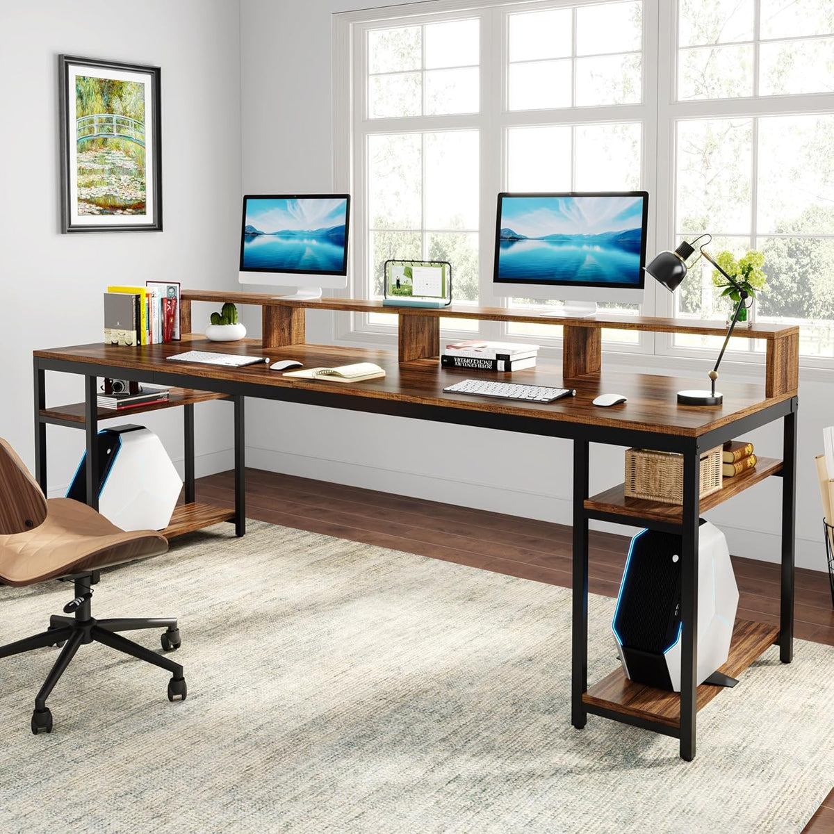 78" Two-Person Desk with X-Legs