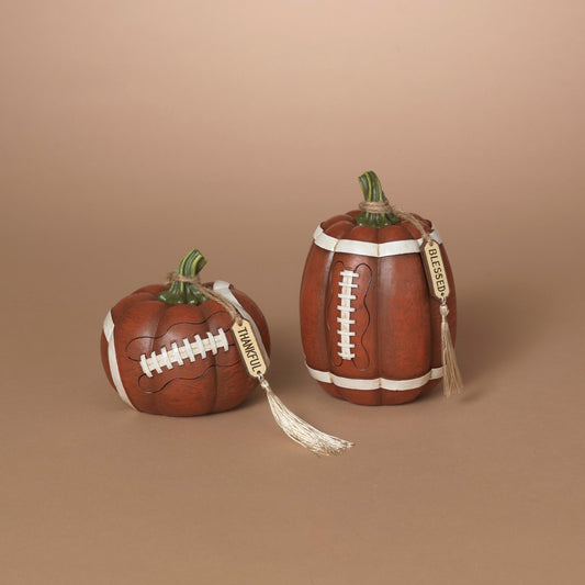 Football Harvest Pumpkin Figurine -