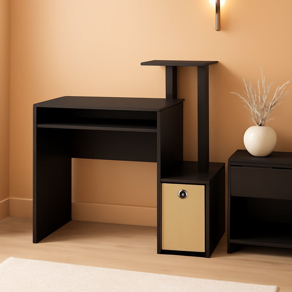 Econ Multipurpose Home Office Writing Desk Black Brown