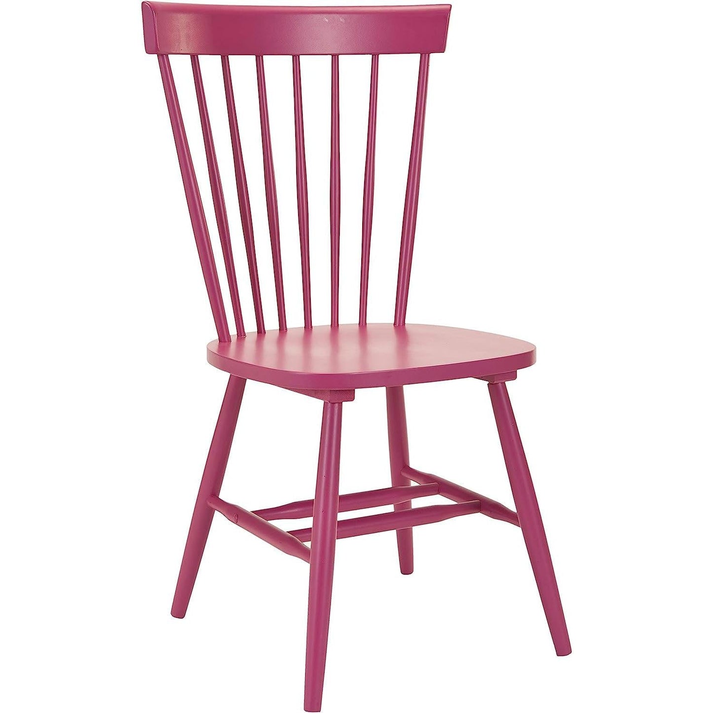 Raspberry Pink Spindle Side Chair Set of 2 Solid Oak