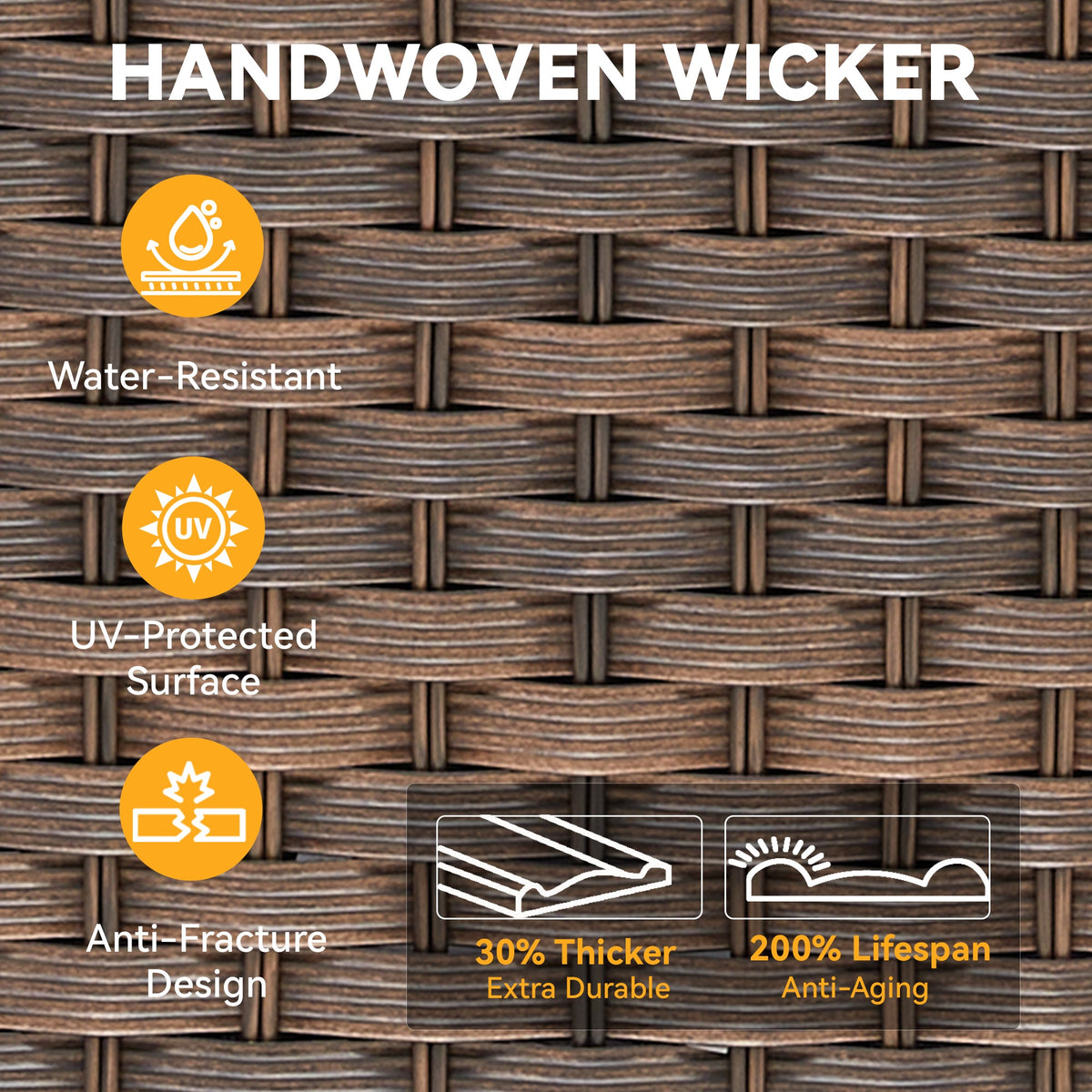 3 Pieces Outdoor Furniture Set with Swivel Gliders