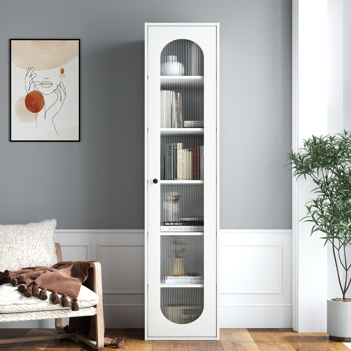 Tall Display Cabinet & Bookshelf