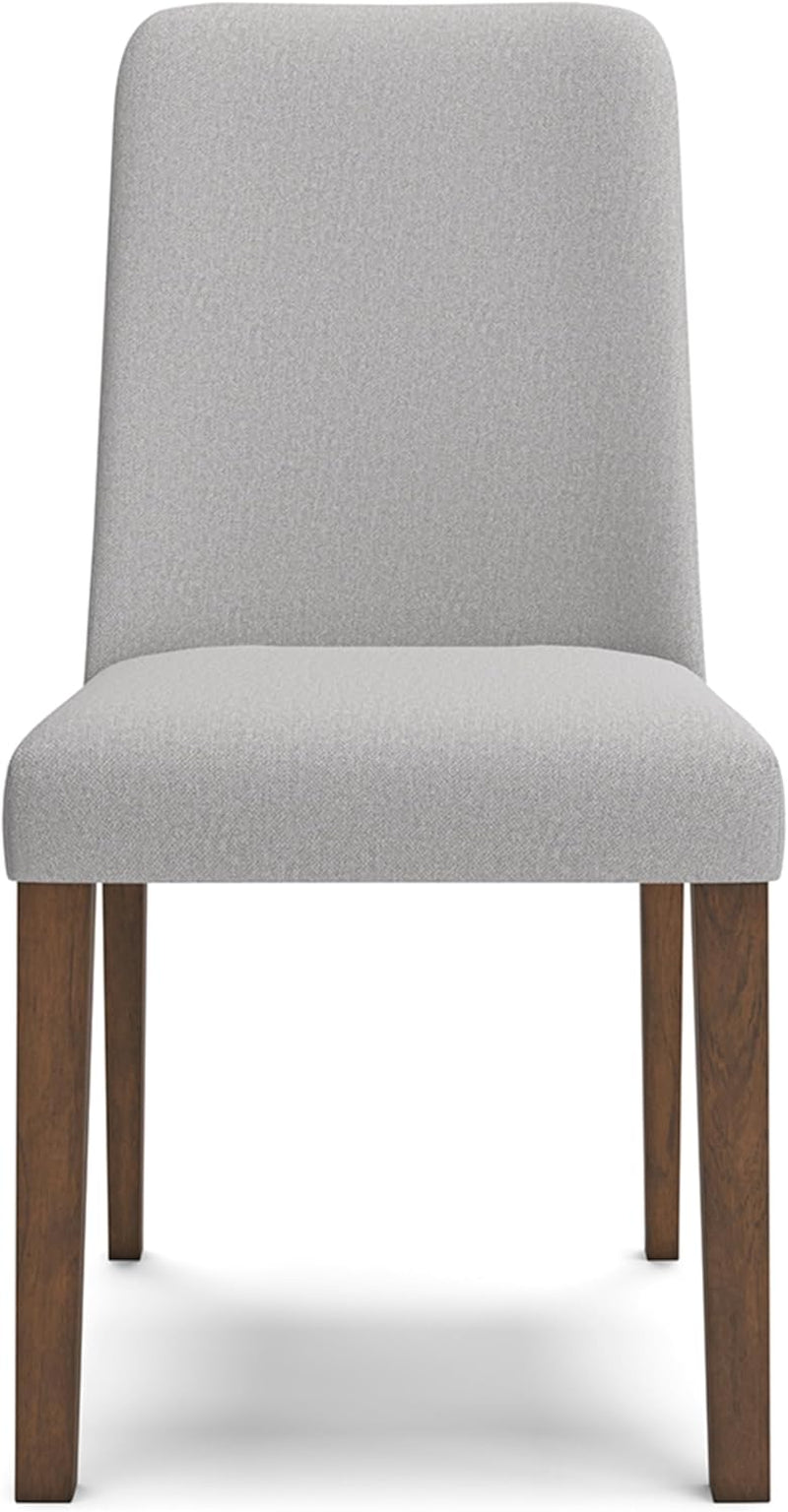 Lyncott Upholstered Side Dining Chair Set of 2 Cream Brown Foam Cushion