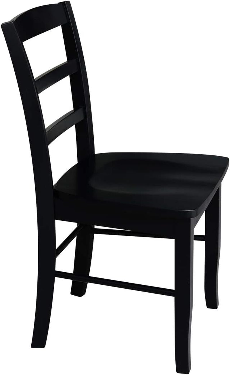 Set Of 2 Black Madrid Ladderback Dining Chairs For Kitchen