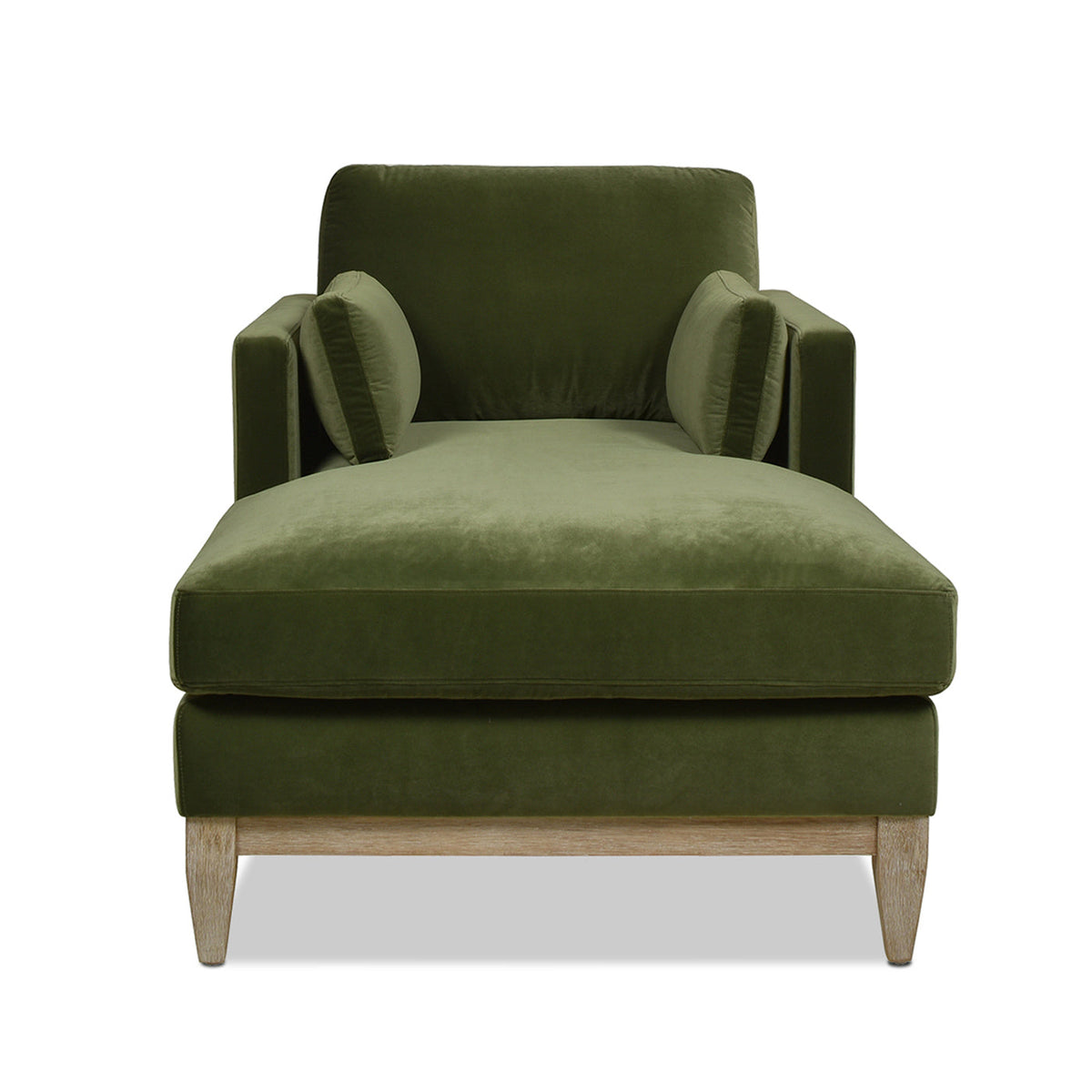 Knox 65" Modern Farmhouse Chaise Lounge Chair, Olive