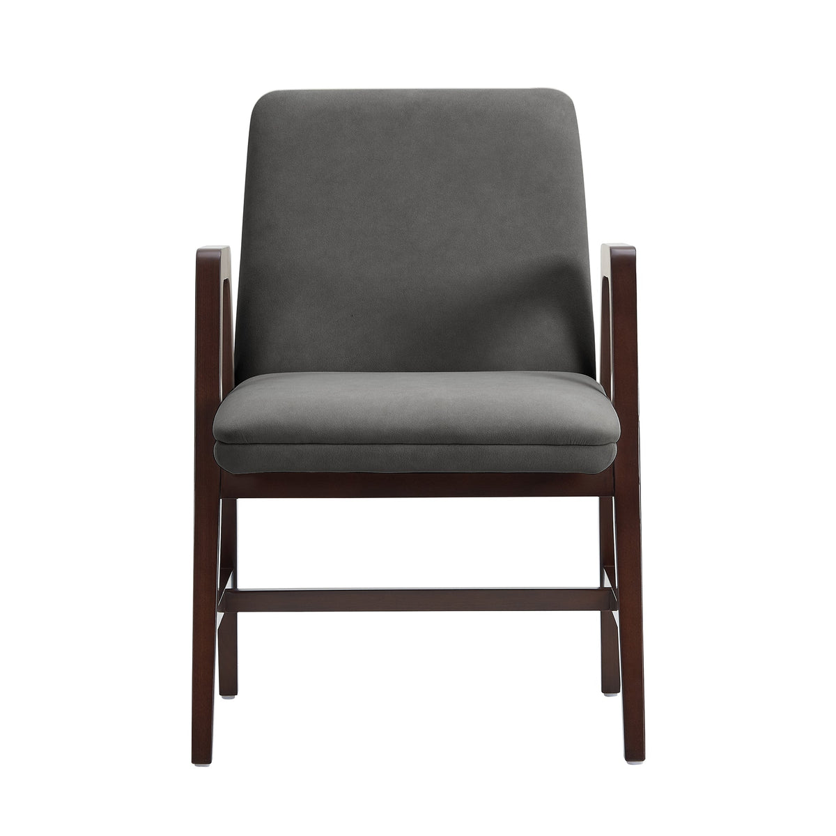 Stella Wood Velvet Armchair in Graphite
