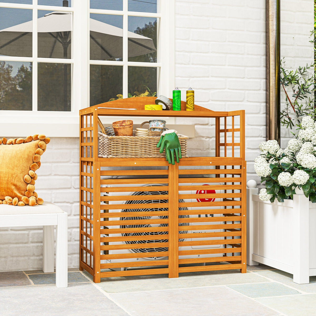 Outsunny Wood Air Conditioner Fence