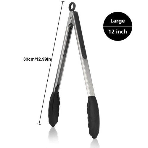 HighHeat Silicone Kitchen Tongs with Locking Grip 30cm