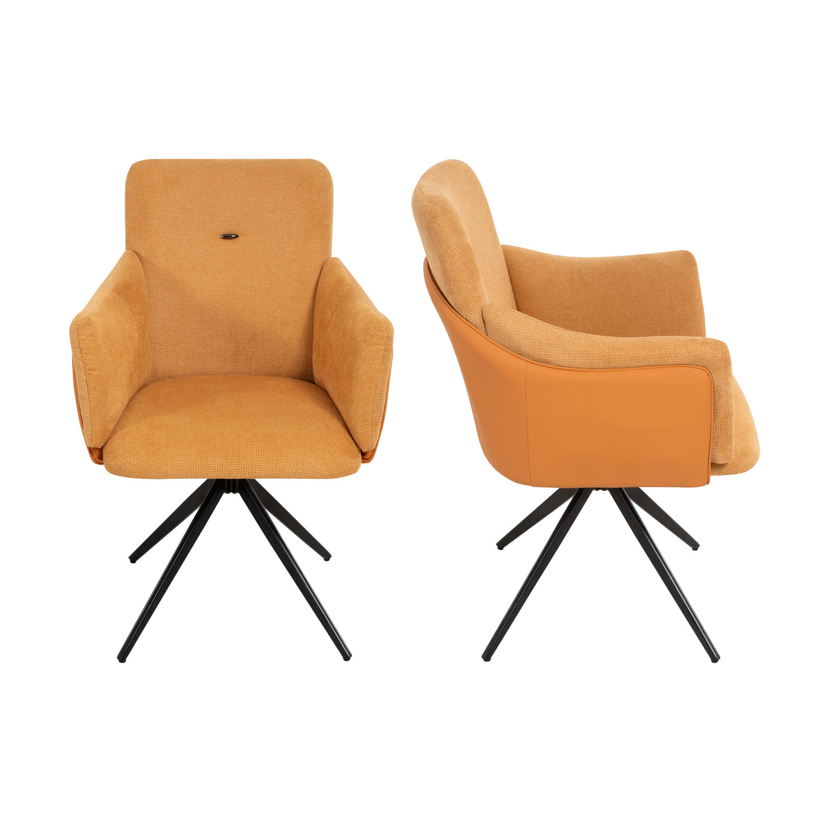 360° Swivel Home Office Desk Chairs Set of 2 - Orange