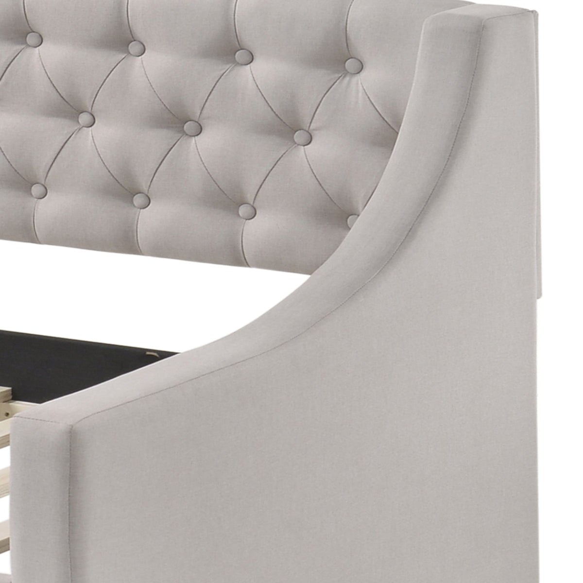 Lianna Fog Fabric Daybed With Trundle