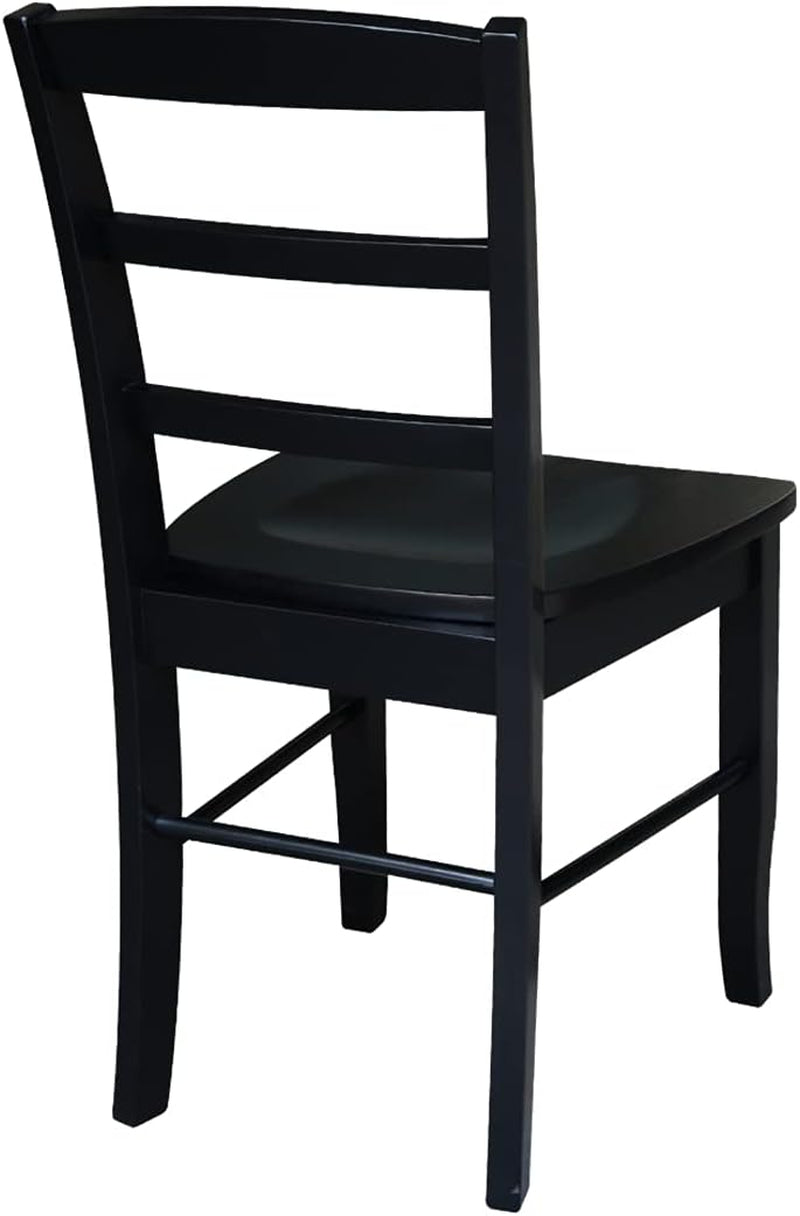 Set Of 2 Black Madrid Ladderback Dining Chairs For Kitchen