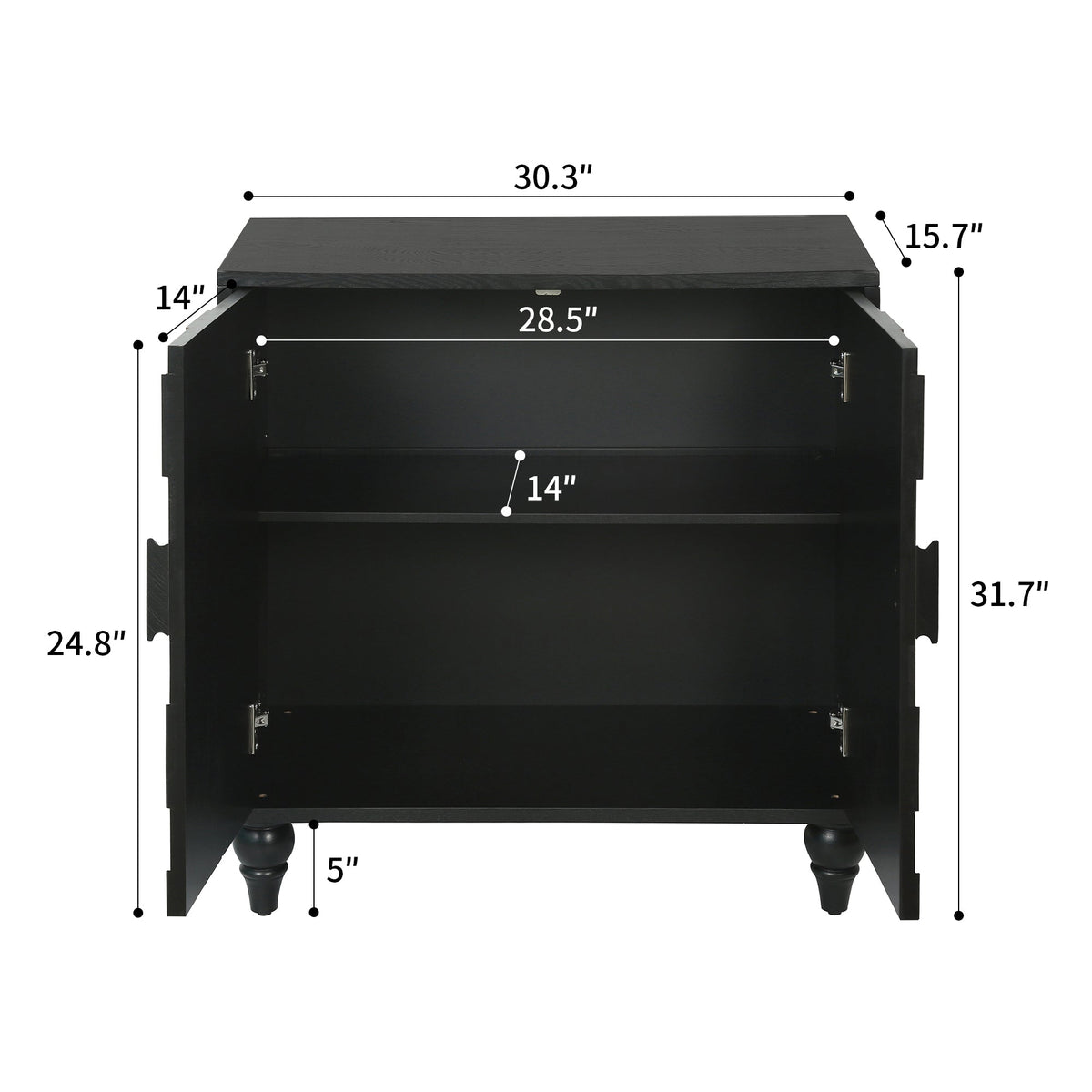 30.31" Sideboard With Honeycomb Pattern, Modern Accent Cabinet