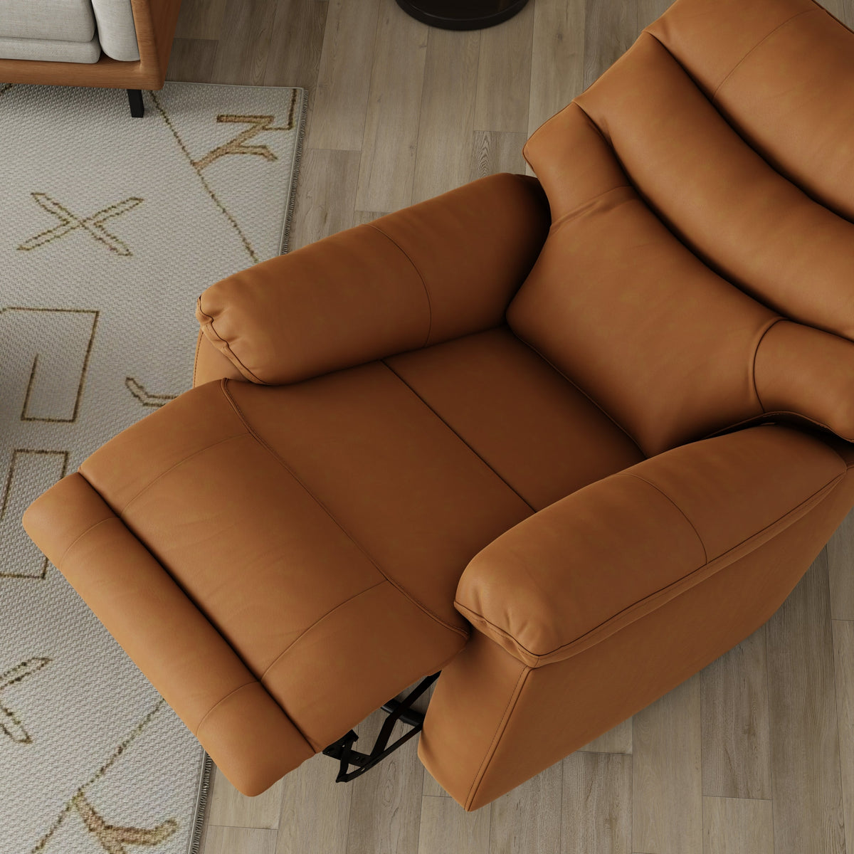 Global Home Swivel Glider Recliner with Manual Footrest In Oslo Antelope