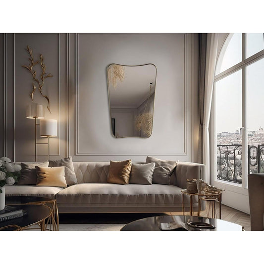 Gold 24x36 Irregular Wall Mirror With Scalloped Edges