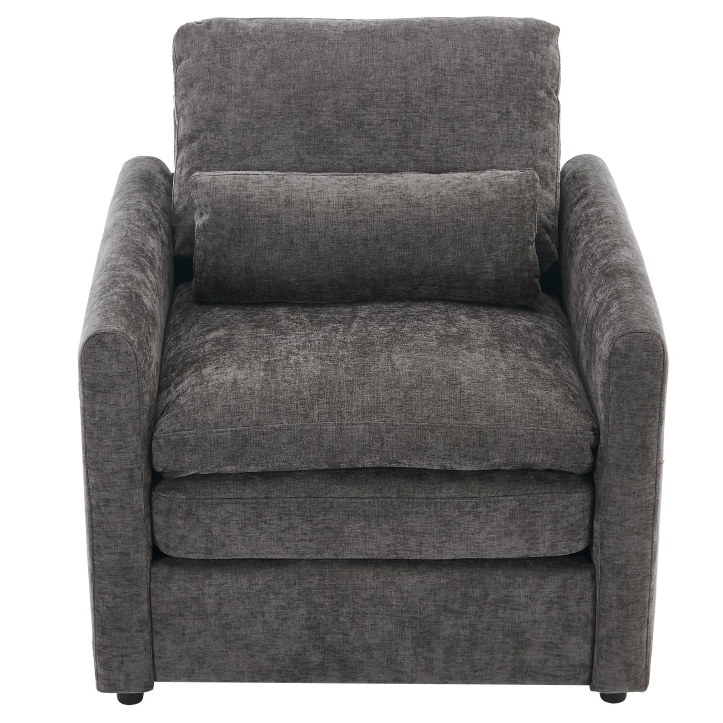 31.9' Cozy Upholstered Armchair Oversized Comfy Cloud Sofa Double Cushion Single Sofa Plush Cushion Armchair for Living Room, Grey