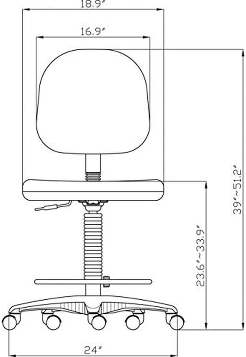 Pneumatic Adjustable Office Stool Black Multitask Ergonomic
