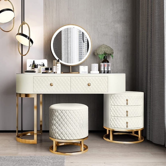 Makeup Vanity with Lights, Drawers, and Stool – Luxury Vanity Set for Women