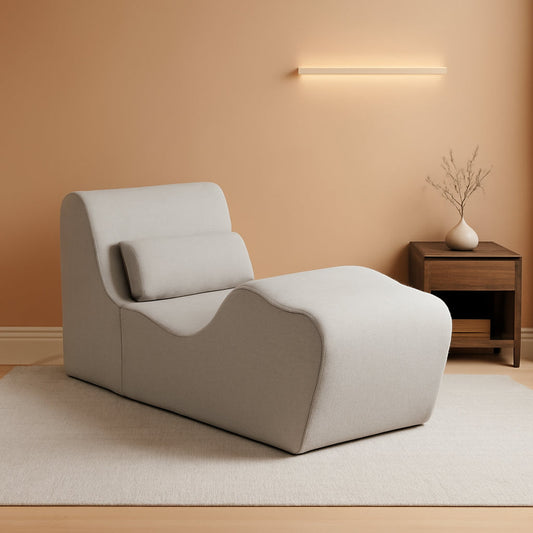 Lotus Zero Gravity Chaise Lounger Foam Recliner Light Grey