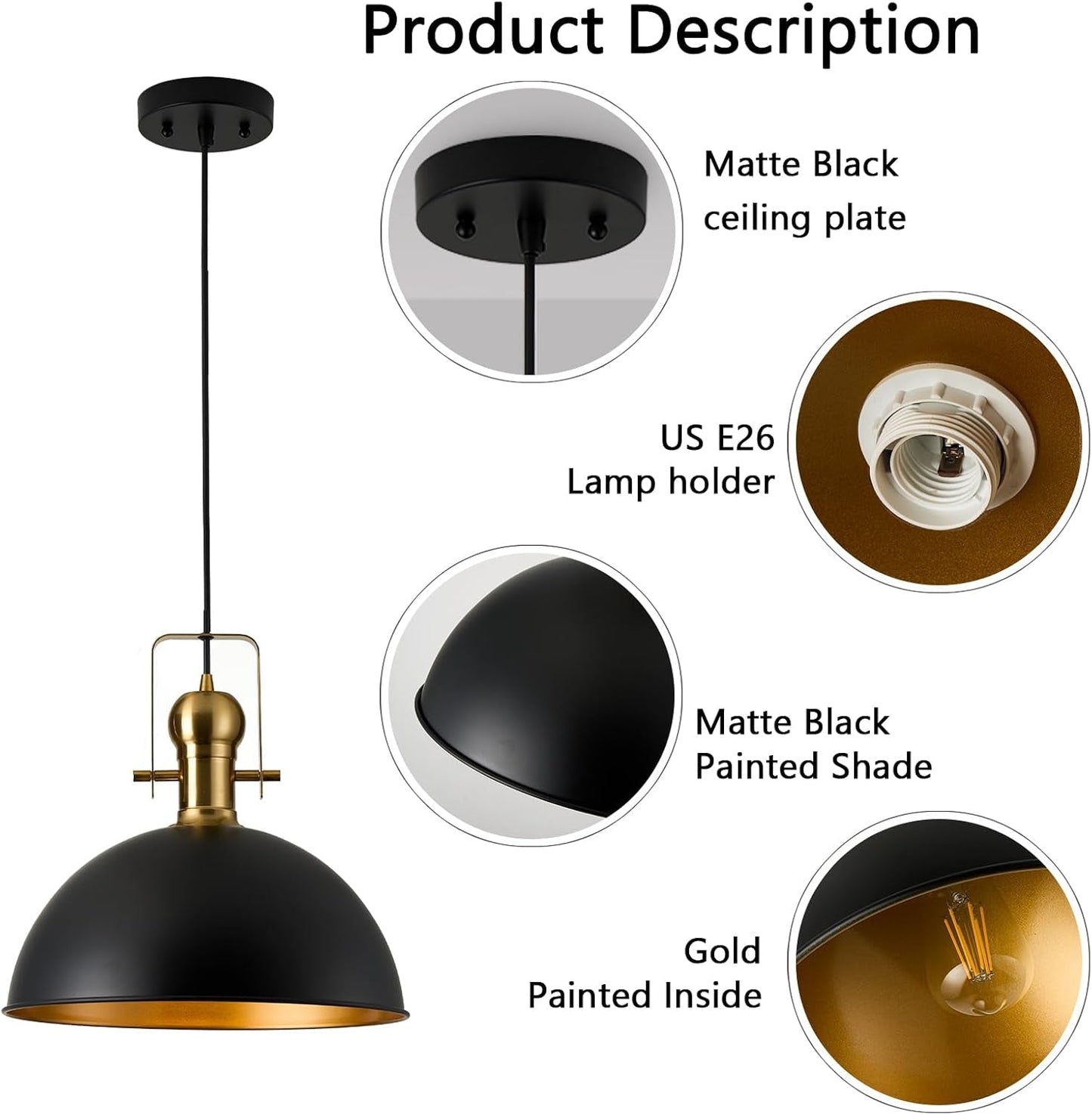 12 Inch Farmhouse Dome Pendant Lights