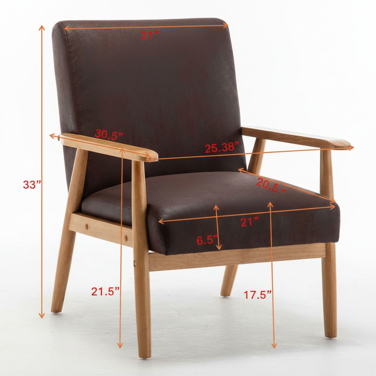 Wide Classic Mid-Century Modern Arm Chair