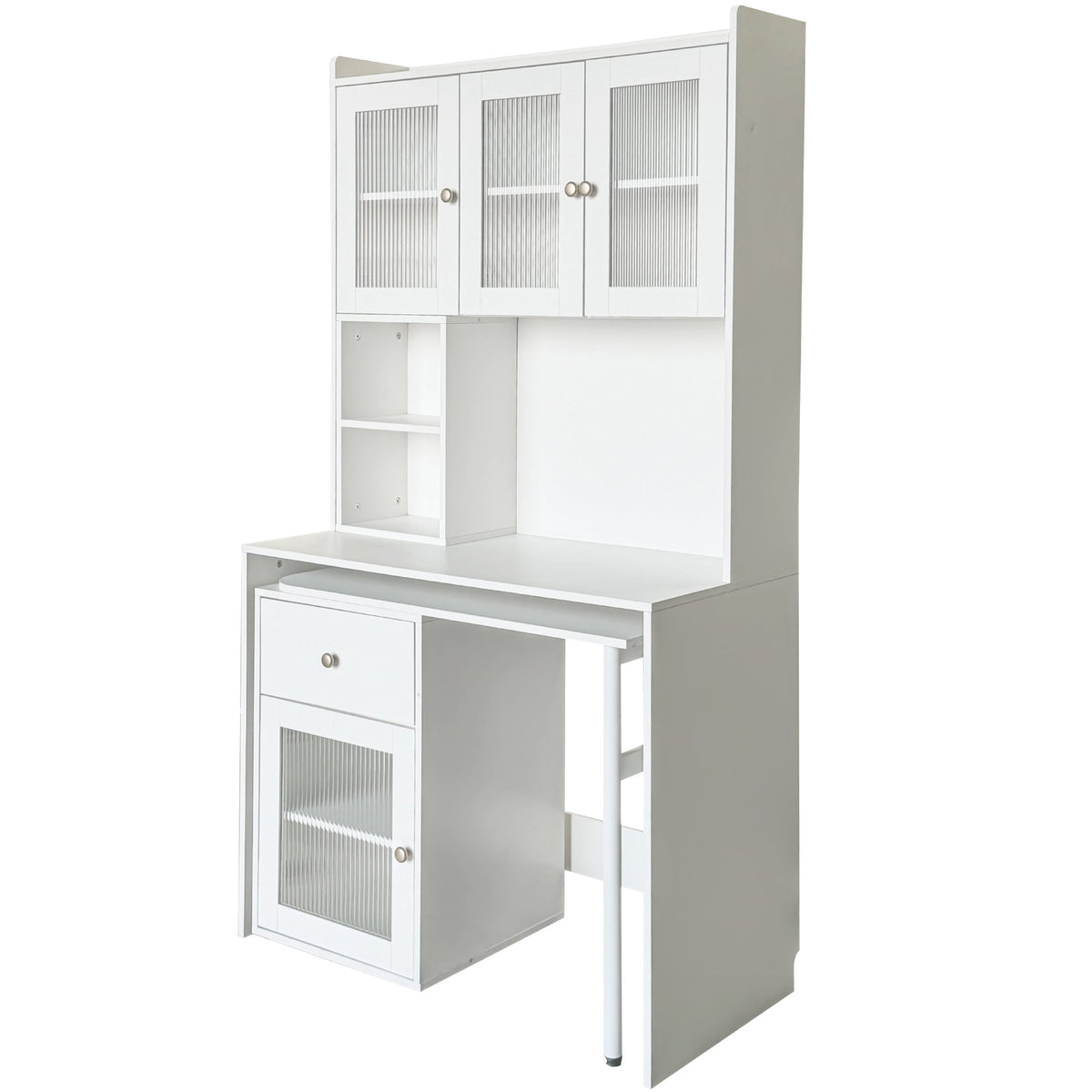 Computer Desk with Glass Door for Home Office