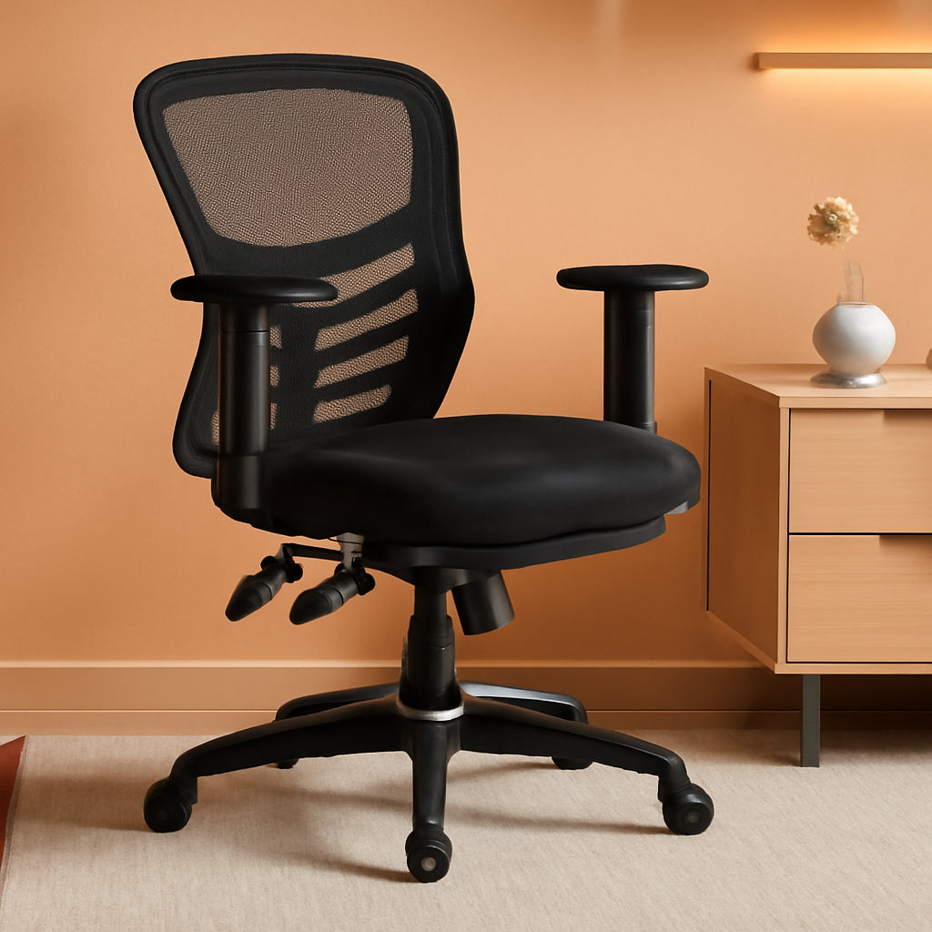 Articulate Ergonomic Mesh Office Chair Black Lumbar Support
