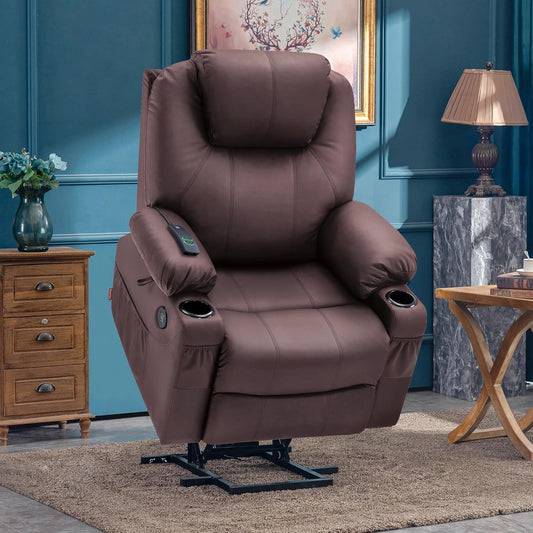 Electric Power Lift Recliner Chair Brown With Massage
