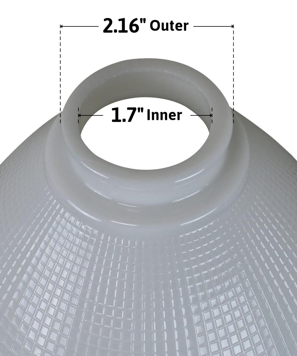 6 Inch Diameter Milky White Reflector-Type IES Replacement Glass Shade for Stiffel