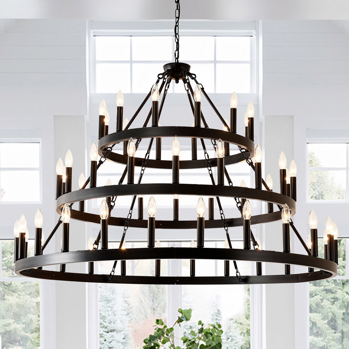 3 Tiers Wagon Wheel Chandelier