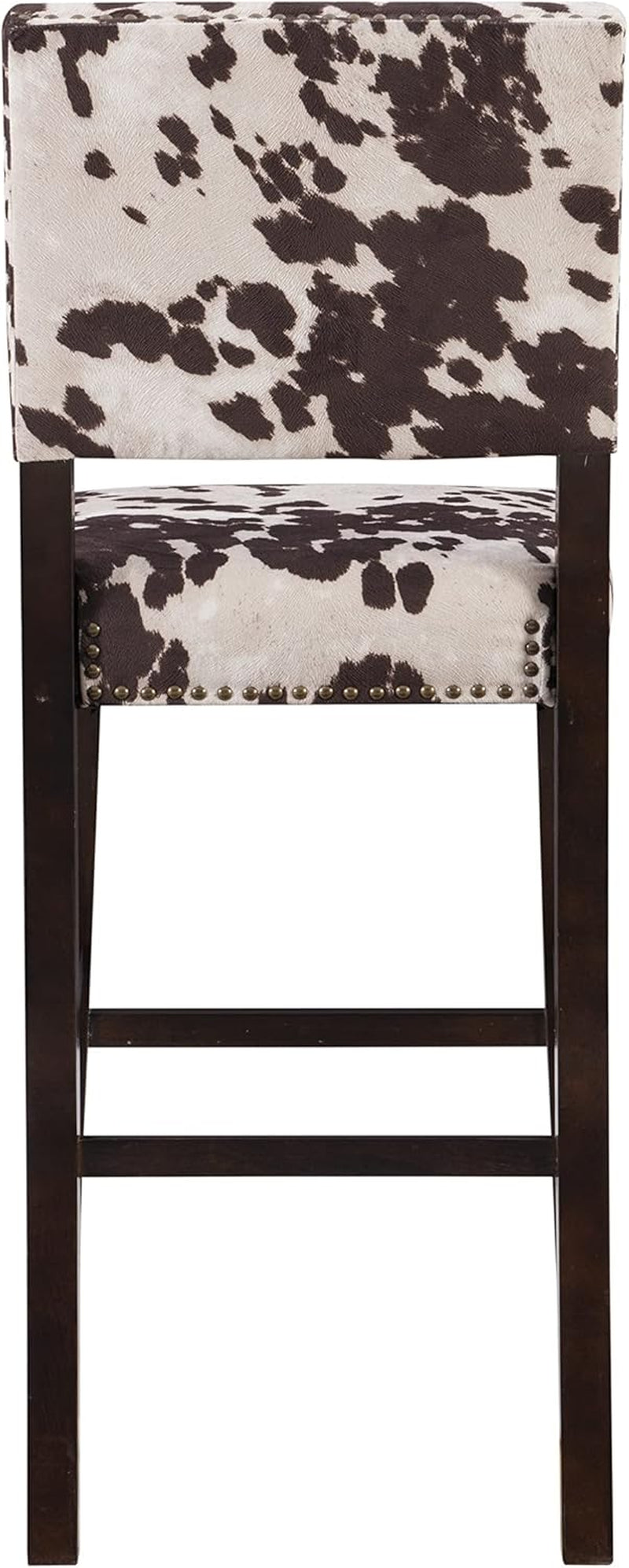 Stylish Cowhide Print Bar Stool with Comfortable Padded Seat