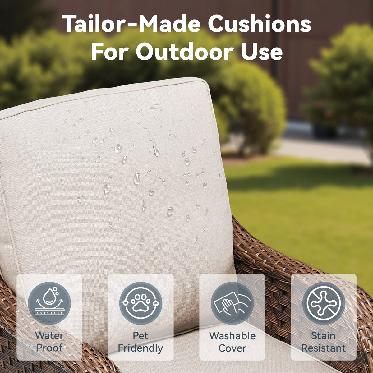 3 Pieces Outdoor Furniture Set with Swivel Gliders