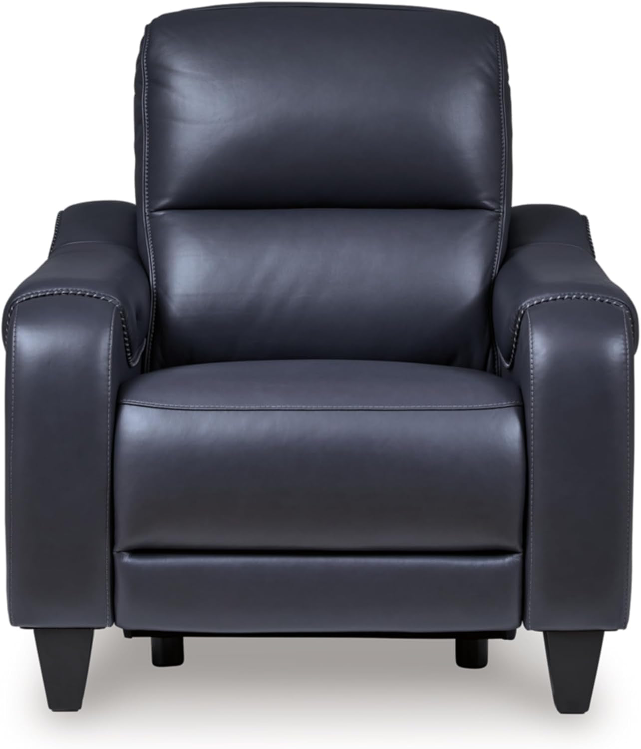 Blue Leather Wall Hugger Power Recliner With Usb Ports