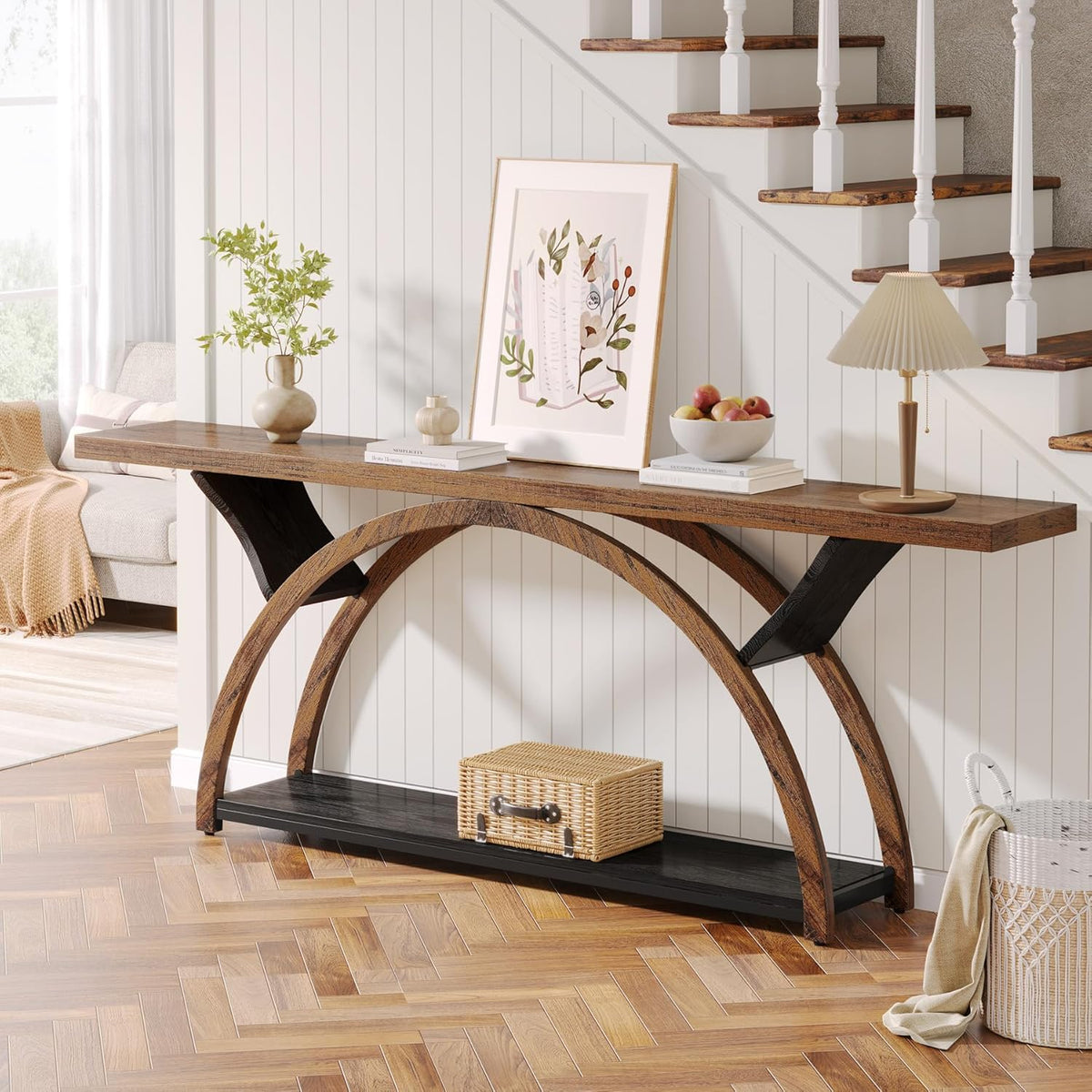 70.87" Console Table with Storage Shelf, Narrow Long Sofa Table