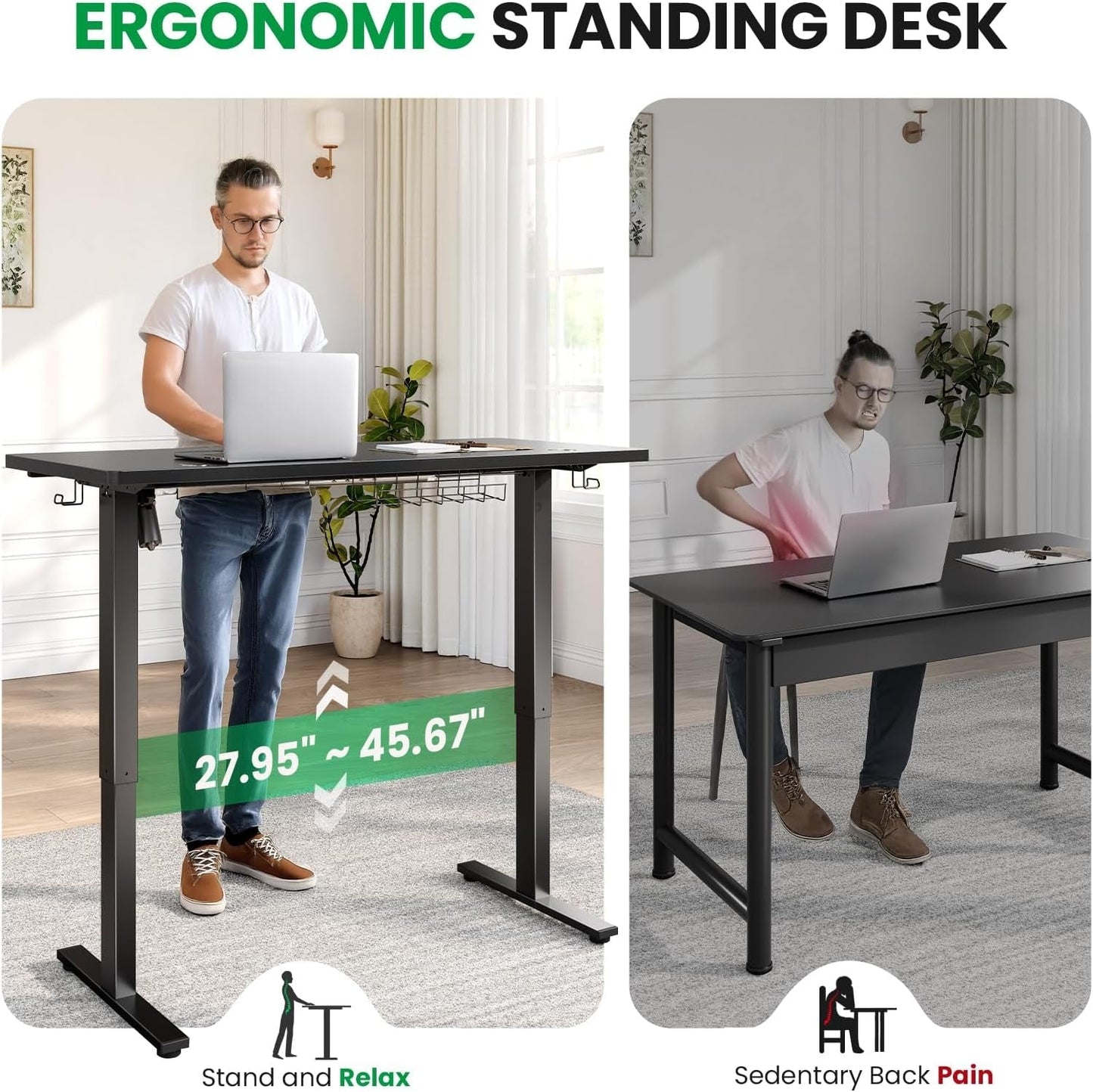 Adjustable Electric Standing Desk with Memory Presets