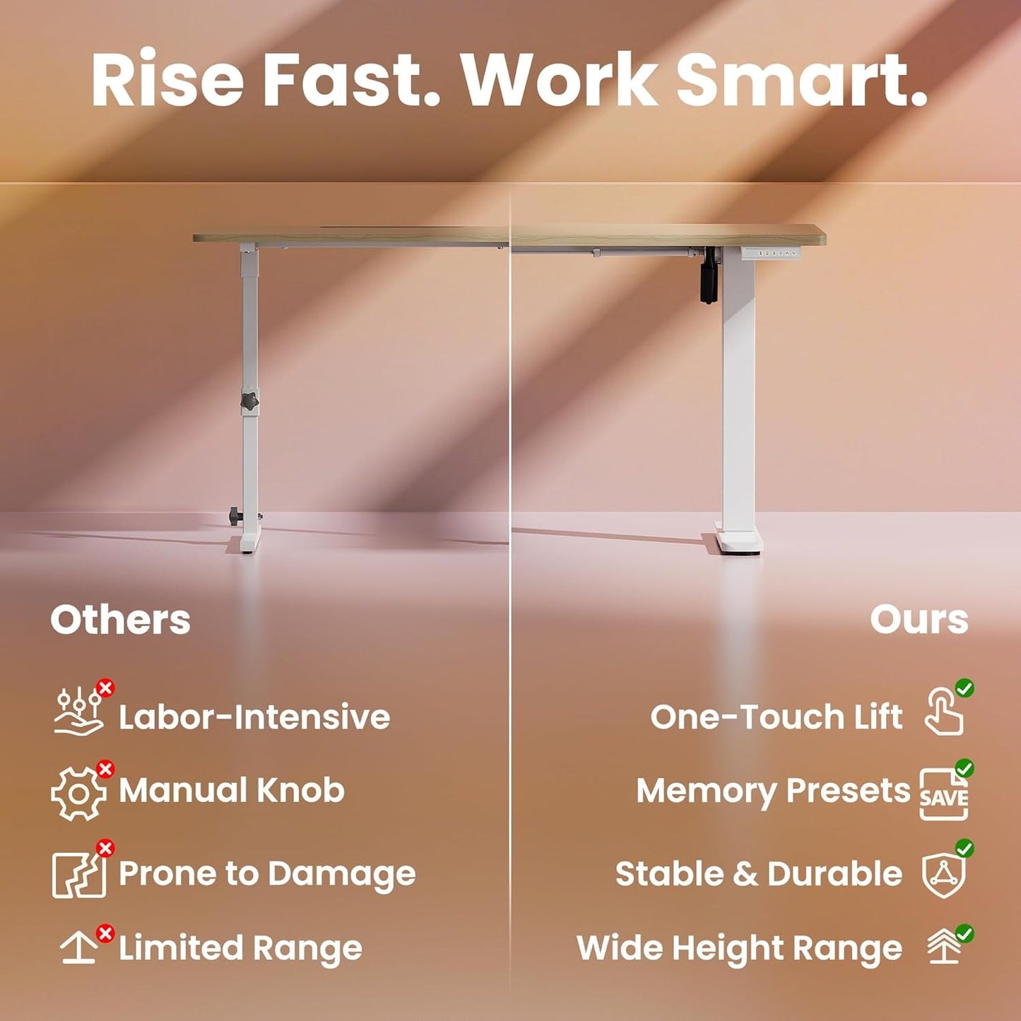 Adjustable Height Electric Standing Desk with Memory Settings
