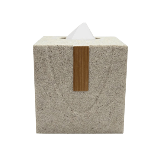 Adrian Resin and Wood Square Tissue Box