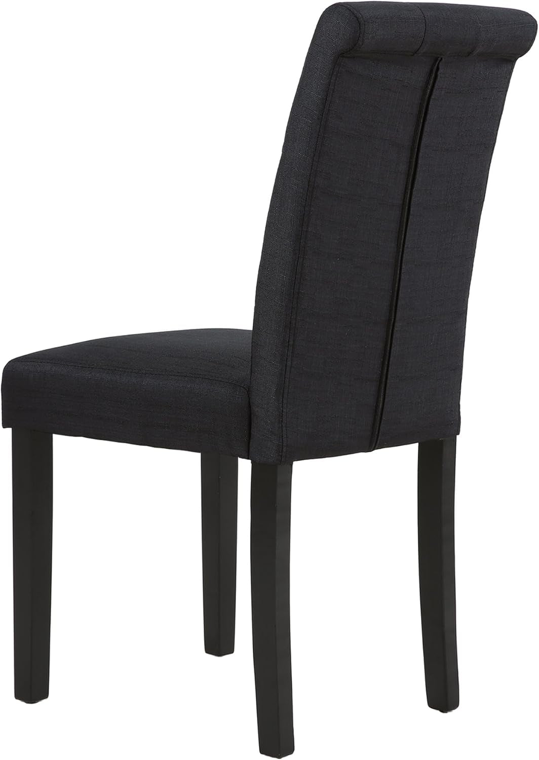 Two Upholstered Fabric Dining Chairs Button Tufting Black