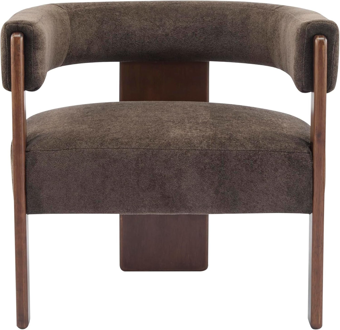 Dark Brown Velvet Upholstered Accent Chair Cushion