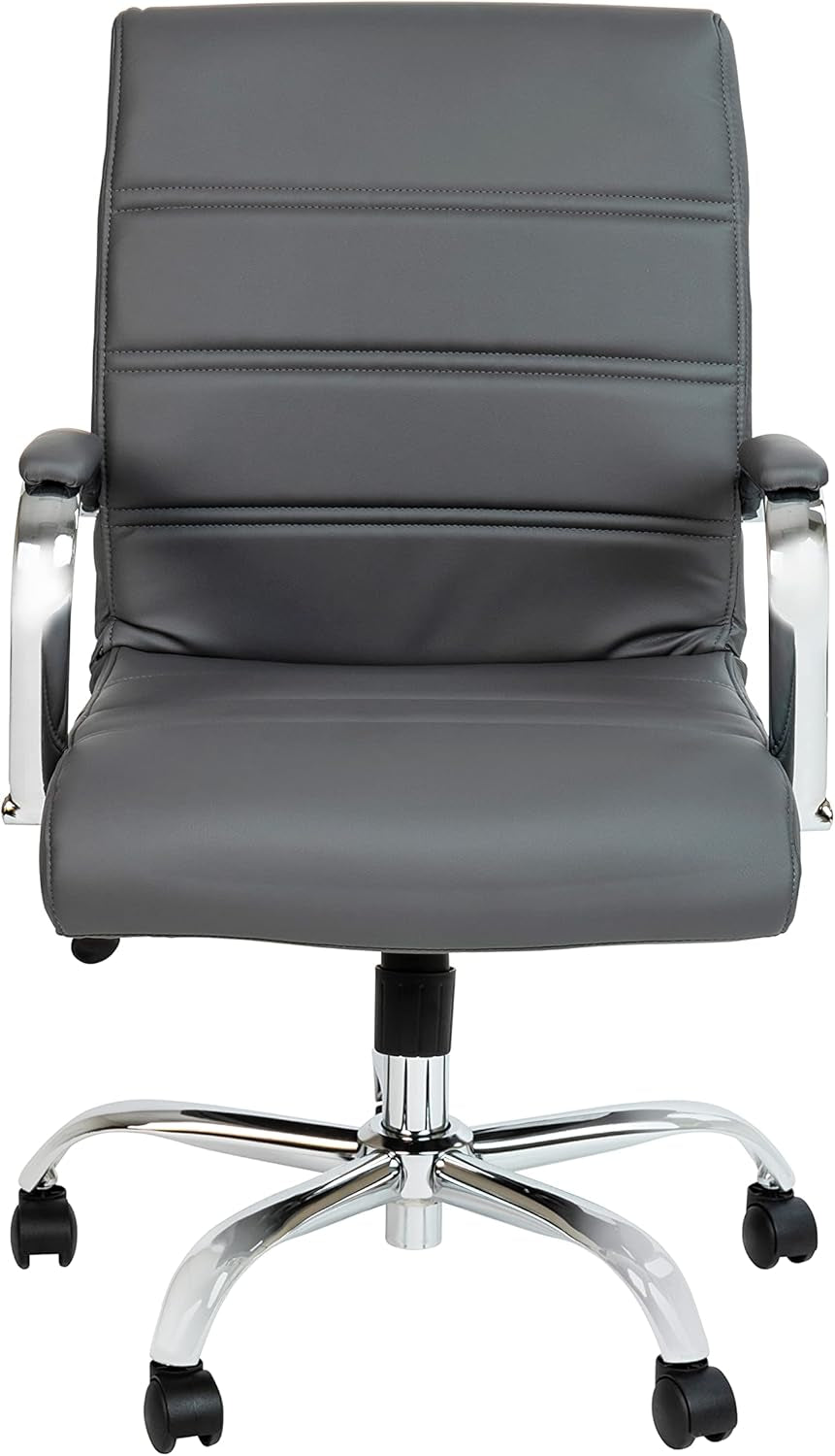 Gray LeatherSoft Office Chair With Swivel Adjustable Height