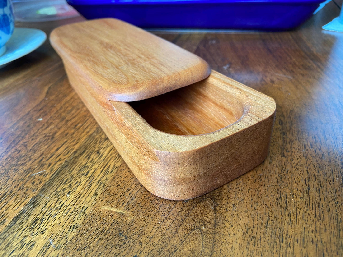 Handcrafted Keepsake Box/Wood Inlay - 8.25" x 3.25"