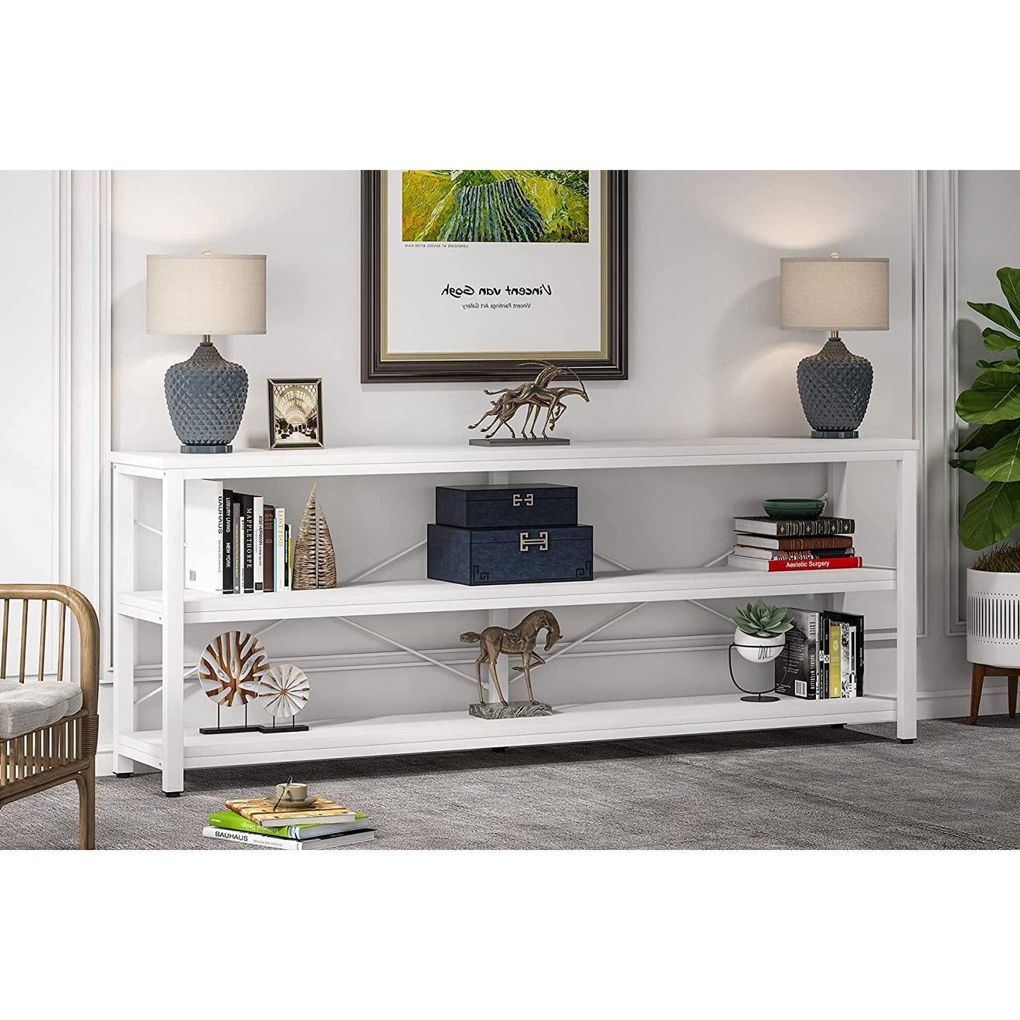 70.8 Inch Long Industrial TV Console With 3 Shelves