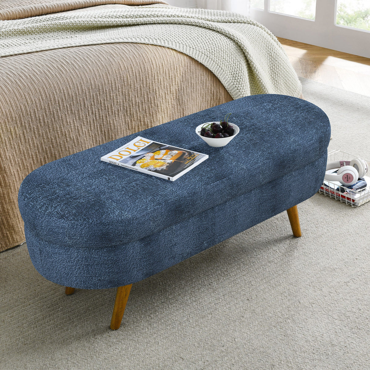 Ottoman Oval Storage Bench