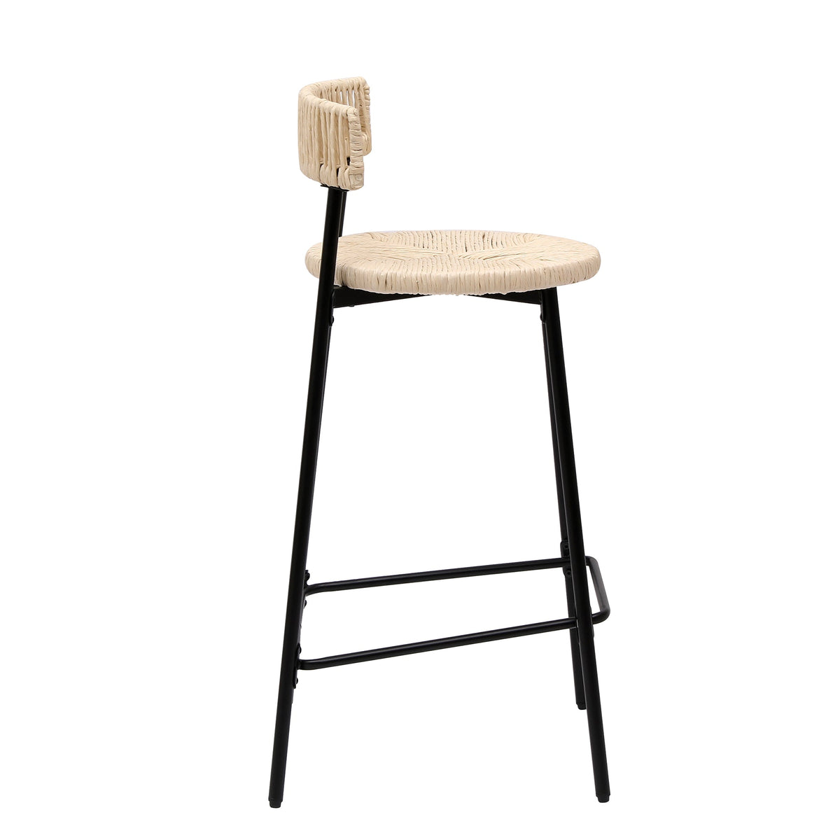 Counter Stools Set of 2 Handwoven Paper Rope Bar Stools